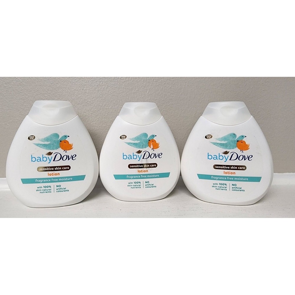 baby Dove sensitive skin care lotion  fragrance free 3 x 6.76 ozs